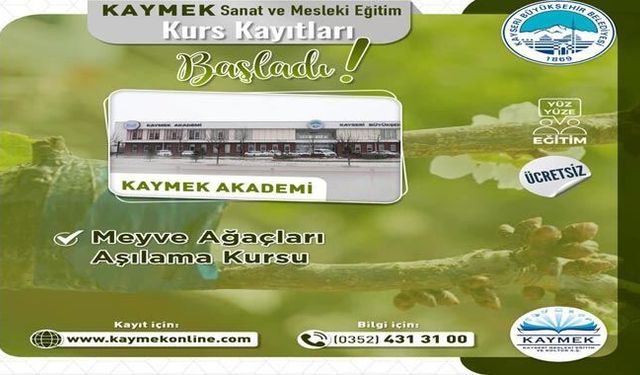 Kaymek’ten meyve ağaçları aşılama kursu