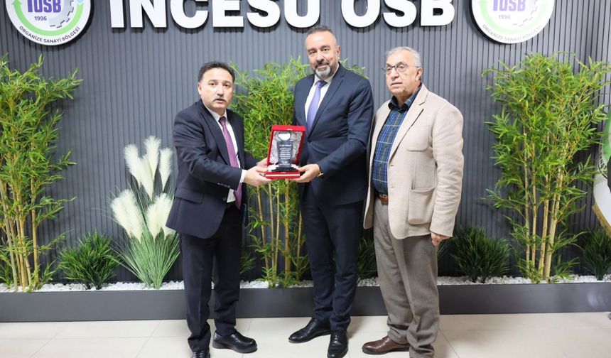 İncesu OSB’de başkanlık devri: Püsküllü’nün yerine Mustafa Ateş geçti