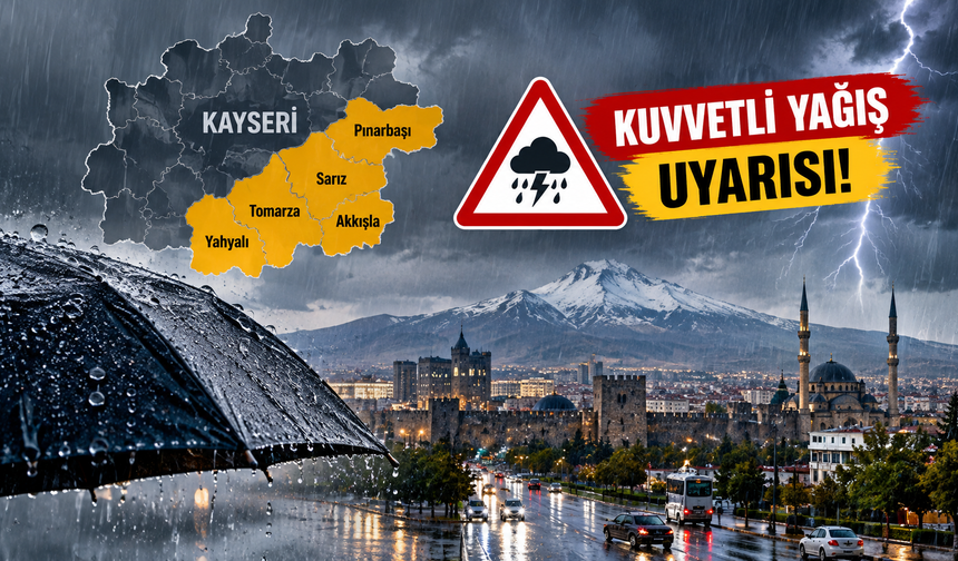 Kayseri için kuvvetli yağış uyarısı! Bu ilçelerde yaşayanlar dikkat
