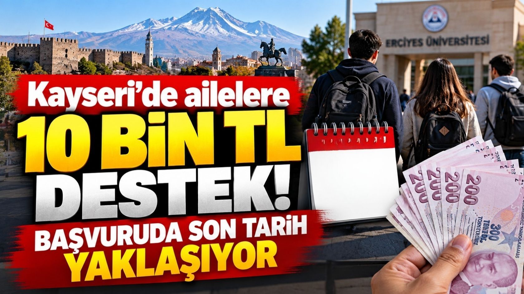 Kayseri’de ailelere 10 bin TL destek! Başvuruda son tarih yaklaşıyor