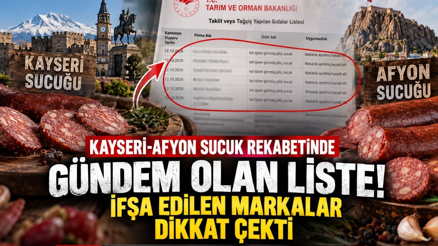 Tağşiş listesinde Kayseri-Afyon farkı dikkat çekti: Biri 11 markayla girdi, diğerinden tek ürün çıkmadı