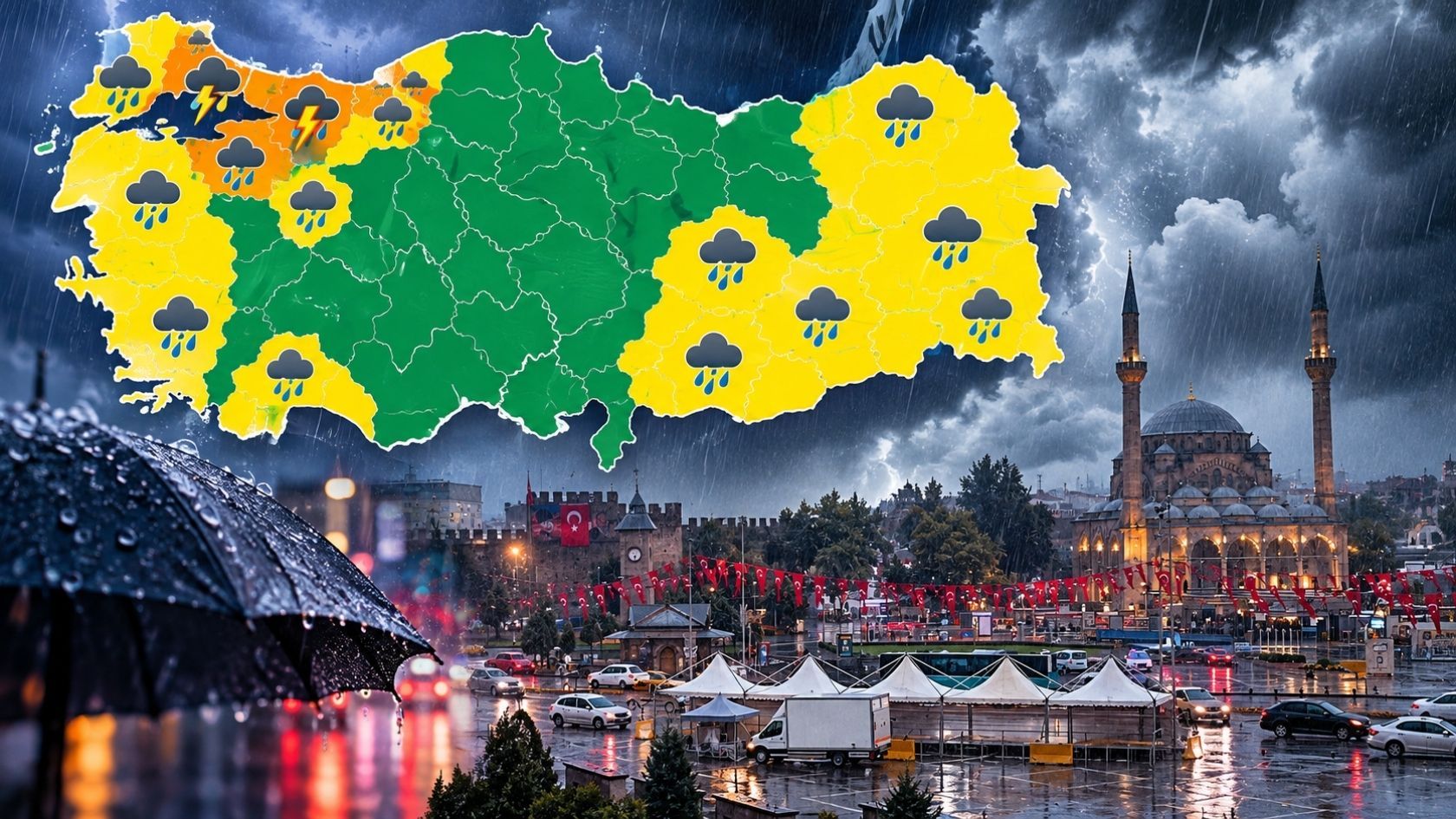 Kayseri için meteoroloji uyarısı: Şehir hangi listede? Turuncu alarm mı var?