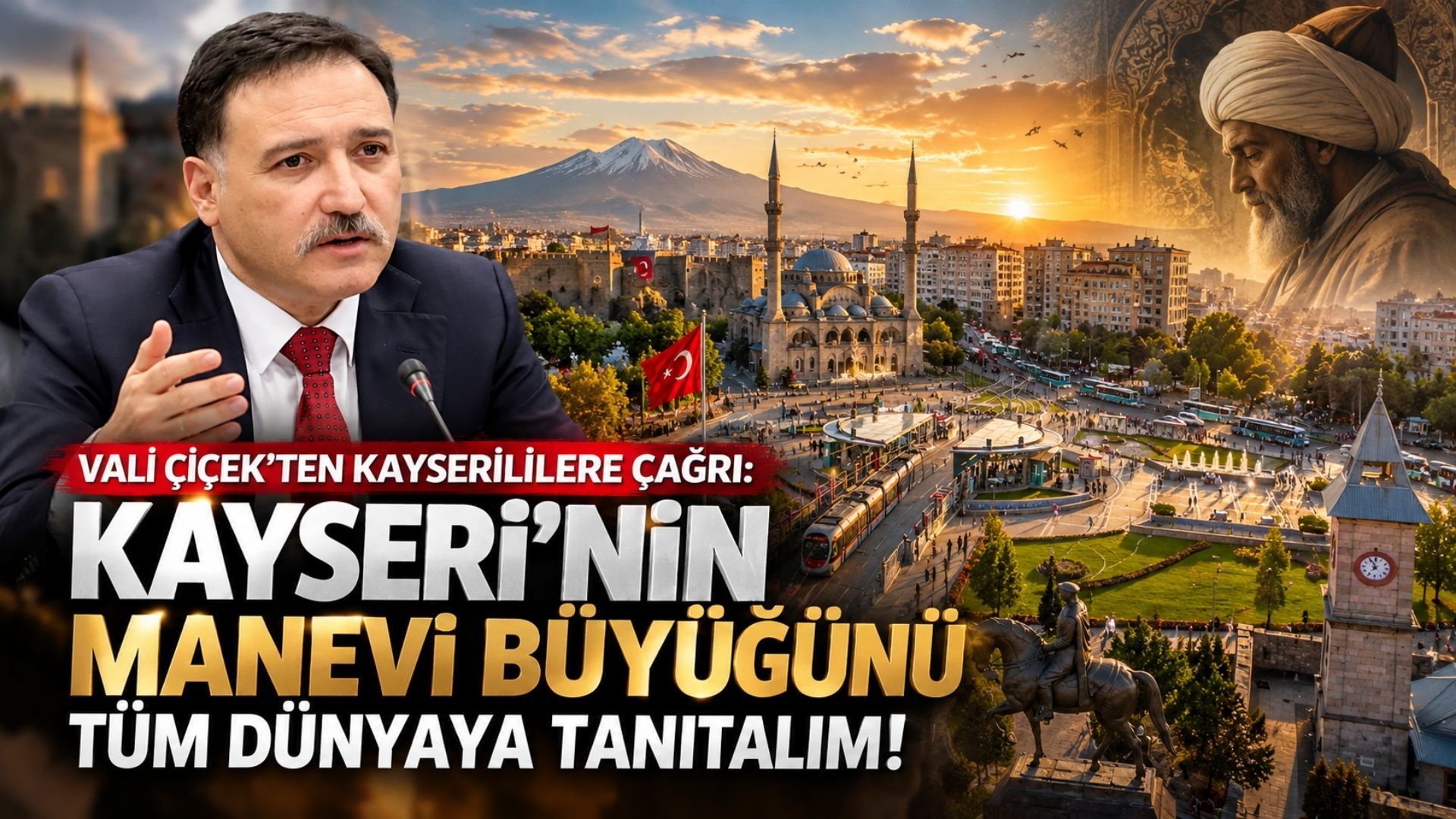 Vali Gökmen Çiçek’ten Kayserililere çağrı: “Kayseri’nin manevi büyüğünü tüm dünyaya tanıtalım”