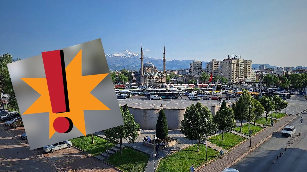 Kayseri’de kuvvetli rüzgâr hayatı olumsuz etkiliyor! Meydandaki stant devrildi